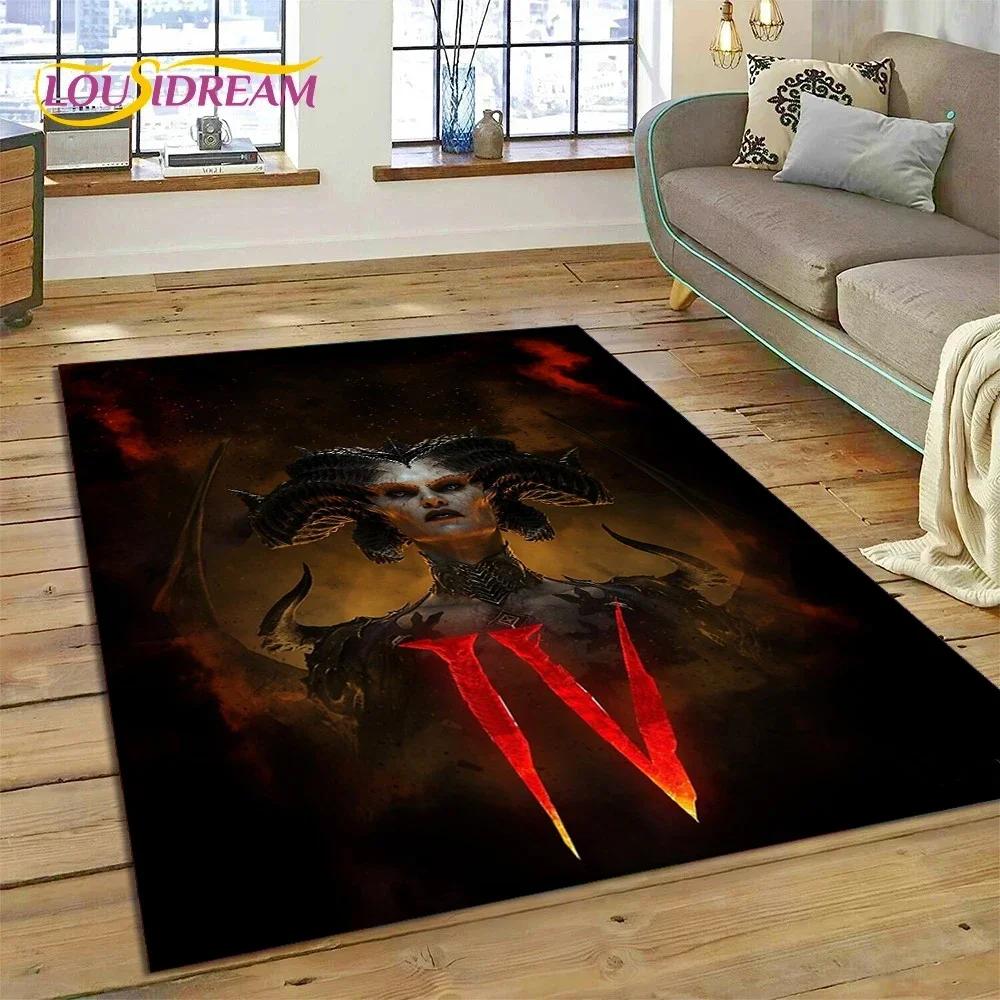 Diablo 3D Retro Game Gamer Carpet Rug for Bedroom Living Room Home Sofa Decoration,Children Play Game Large Decor Floor Mat Gift