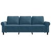 Vidaxl 3-Seater Sofa, Blue, 180 Cm, Upholstered In Velvet
