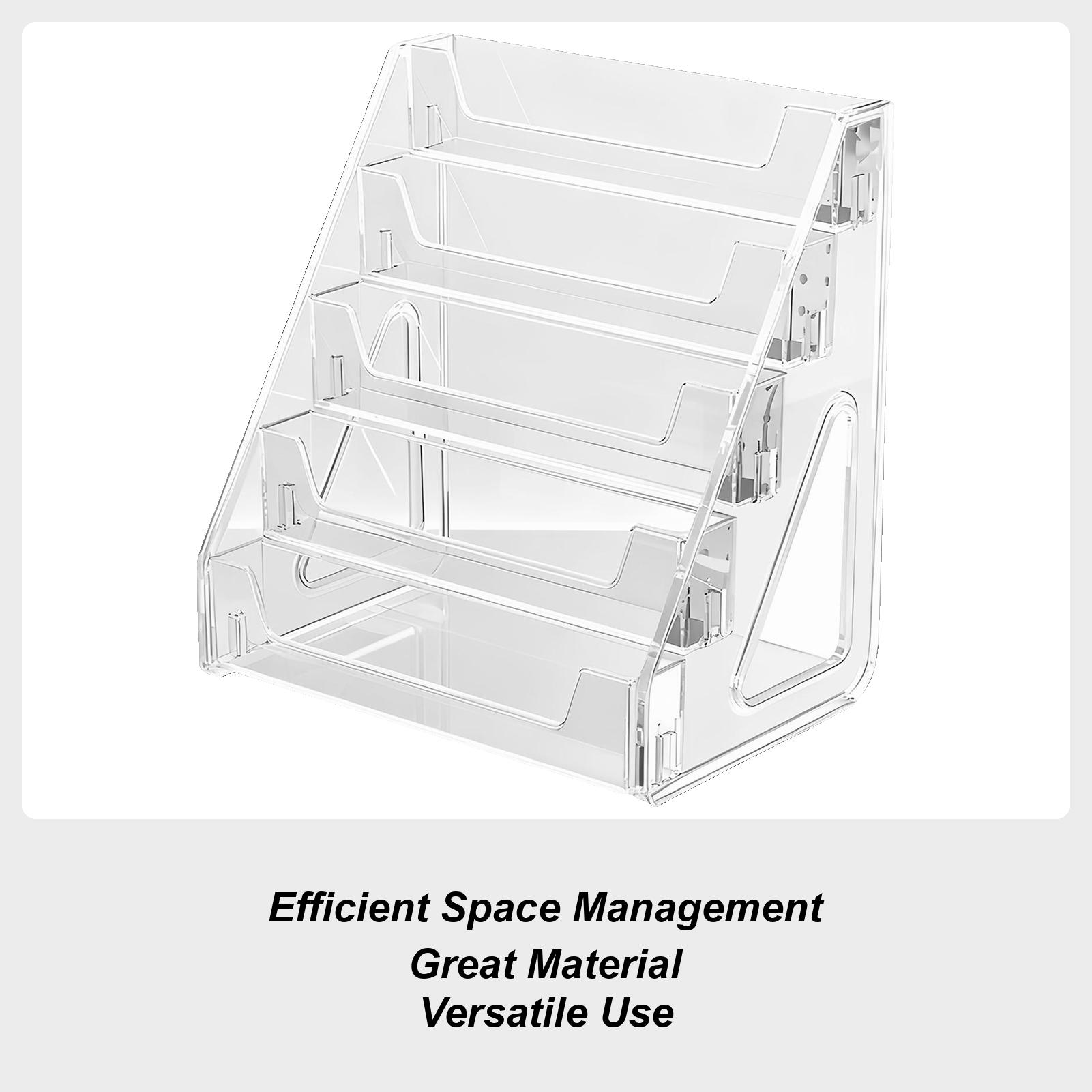 Card Display Stand 5-Tier Acrylic Organizer Clear Graded Card Shelf For Tabletop Desk Booth Organisation Collectible Postcards China Mainland