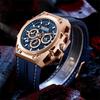 Watch Men'S 316 Stainless Steel Luminous Chronograph Hollow Sports Quartz Silicone Watch 4220