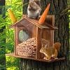 Wooden Squirrel Feeder Durable Hamster Feeding Box Feeding Container Pet Food Dispenser  Parrot