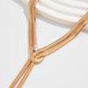 Sexy Multilayer Flat Snake Chain Necklace for Women Trend Gold Color Long Tassel Chest Necklace Daily Jewelry On the Neck