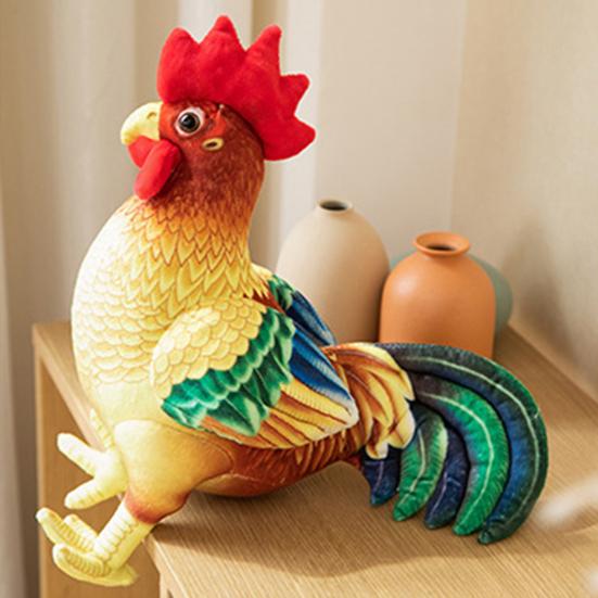 Rooster Plush Toy Soft Cotton Fully Filled Lovely Simulation Poultry Doll Plushies Companion Sofa Cushion Stuffed Animal Cartoon Chicken Doll