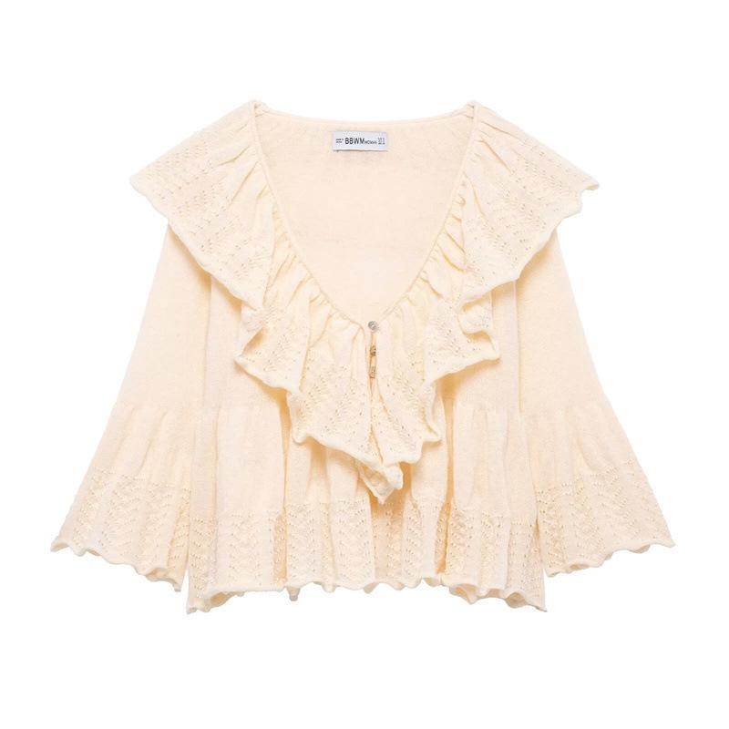 

TAOP&ZA Женский весенне-летний элегантный модный вязаный топ со сладким многослойным дизайном Small