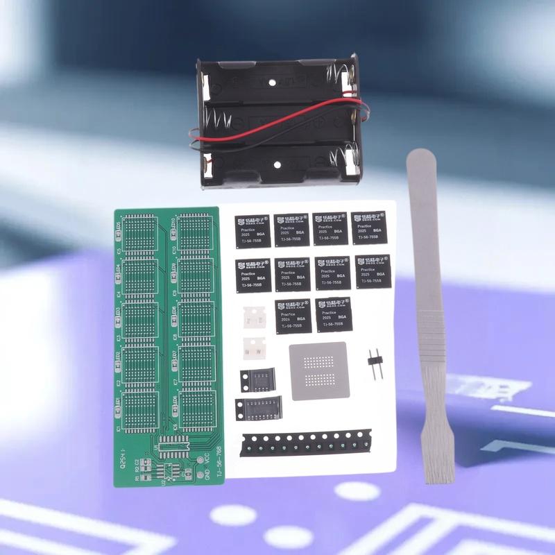 Soldering Practice Board Kit with BGA Chipset for Decimal Flowing Light Training; Loose Accessories for Educational Purposes
