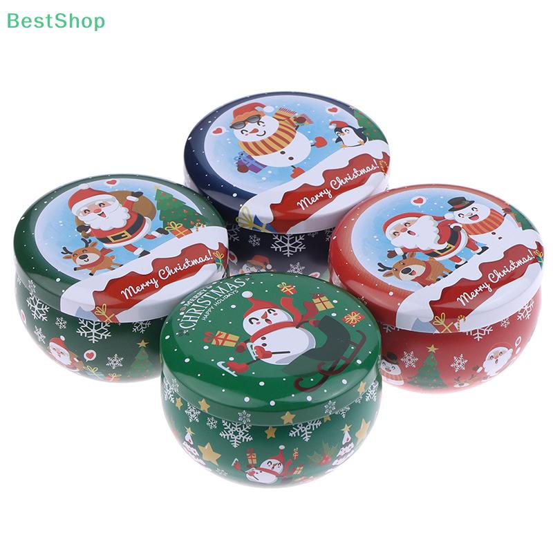 Christmas Small Tin Box,Iron Can,Creative Cookie And Candy Tin, Christmas Candle Jar