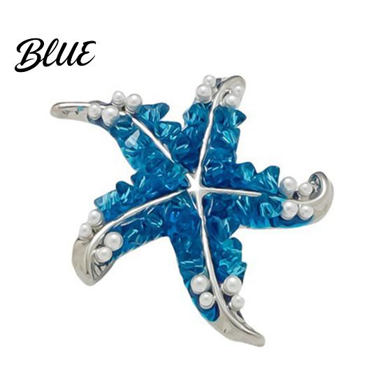 Outline Brooch Retro Style Brooch Five-Sided Curved Starfish with Imitation