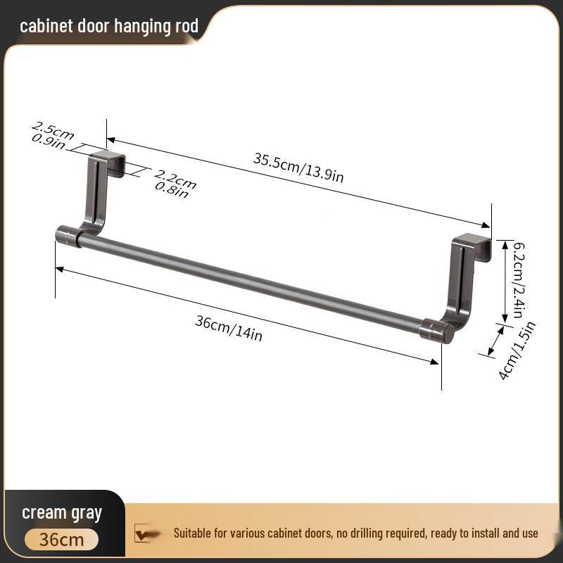 Stainless Steel Over-the-Door Towel and Dishcloth Hanger Rack