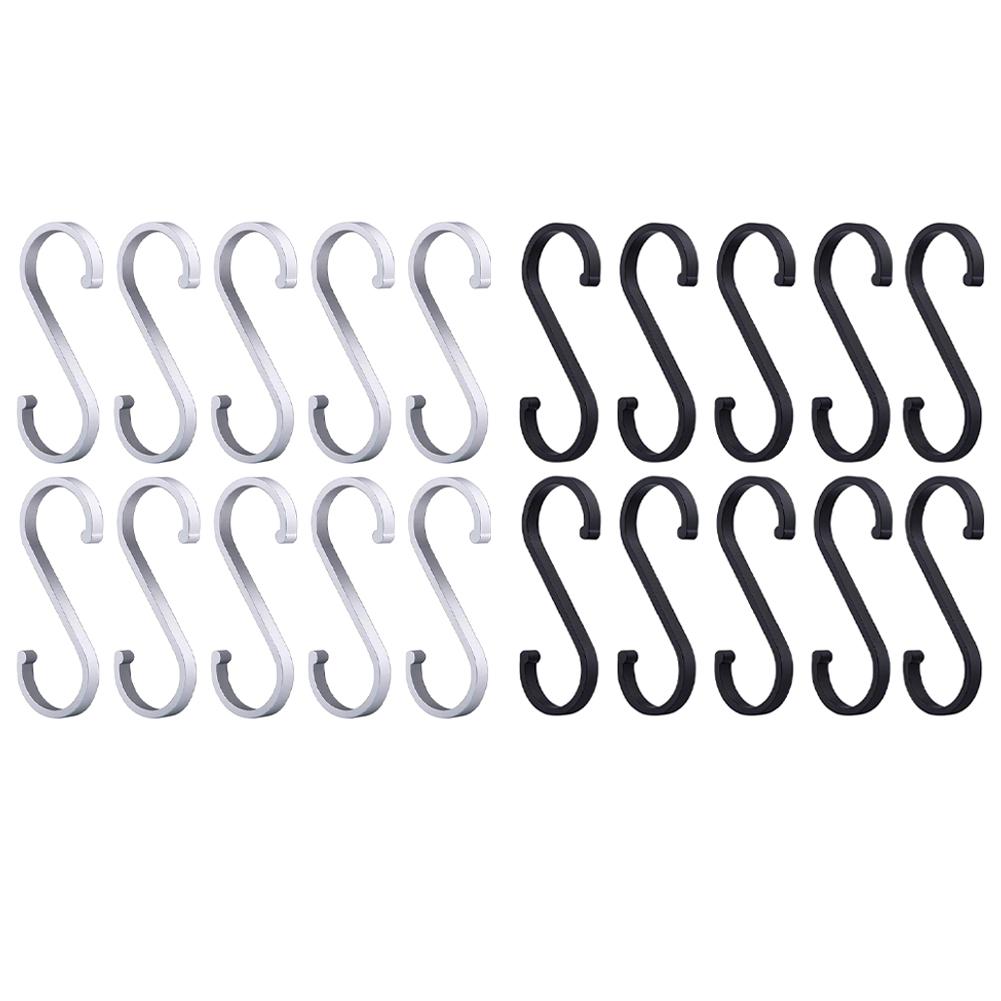 Aluminum S Hooks For Kitchen Gadget Space-saving Hooks Hanging Hooks Scratch Resistant 10 Pack Easy Installation