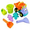 Beach Truck - GAËLLE'S BAZAR 34 - Hippopotamus - Ultra-resistant Plastic - With Bucket, Watering Can, Shovel and Rake