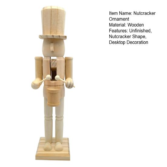 1/2/3Pcs 25/38CM Christmas Wooden Unfinished Nutcracker Figurine DIY Blank Unpainted Soldier Figure Holiday Party Ornament Decoration