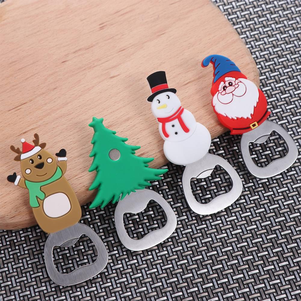 Santa Elk Snowman Christmas Beer Opener Stainless Steel Beer Starter Corkscrew Bottle Opener  Gift