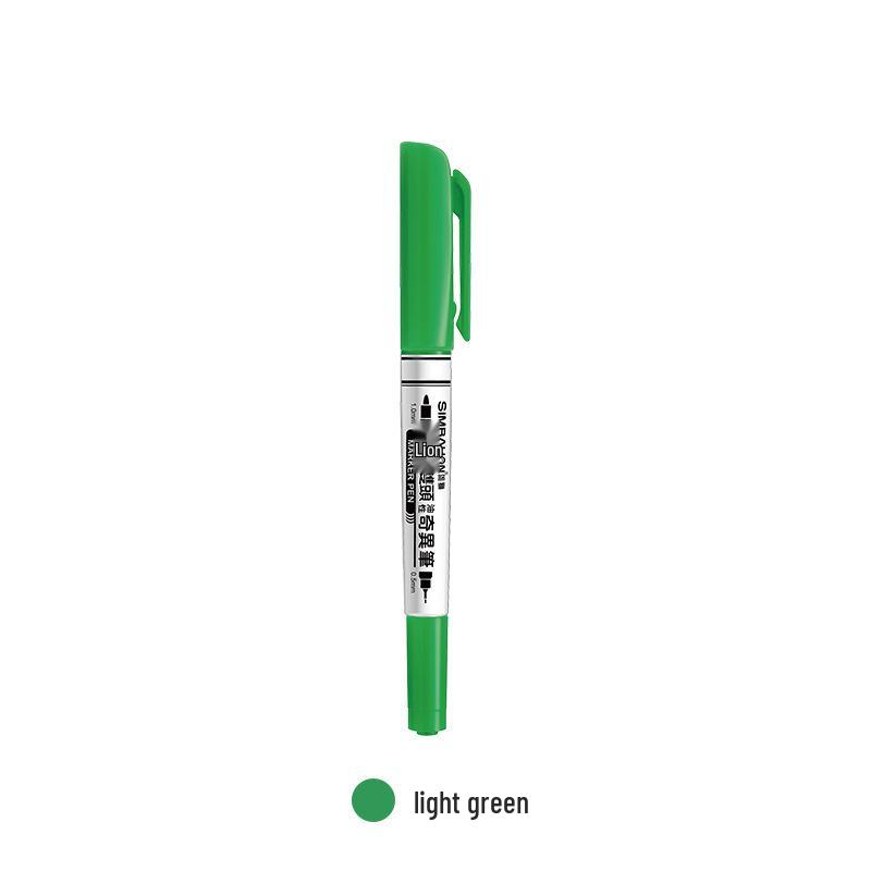 Lion 685 Double-Ended Oil-Based Marker - 12 Colors, Waterproof, Quick-Dry, Fade-Resistant, Fine Tip Pen