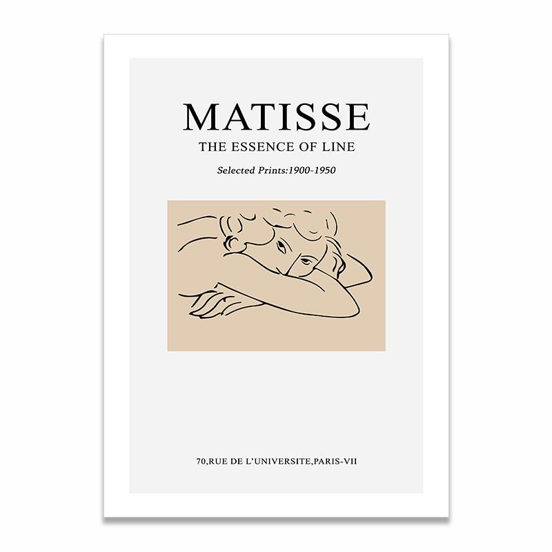 

Абстрактная черно-белая богемная картина Матисса для интерьера, эстетические холсты, постеры и принты, настенные картины для декора гостиной 21x30cm No Frame