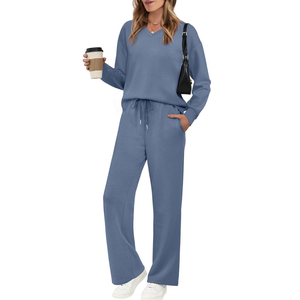 Conjunto Casual Feminino Colorido de Manga Longa com Cordão