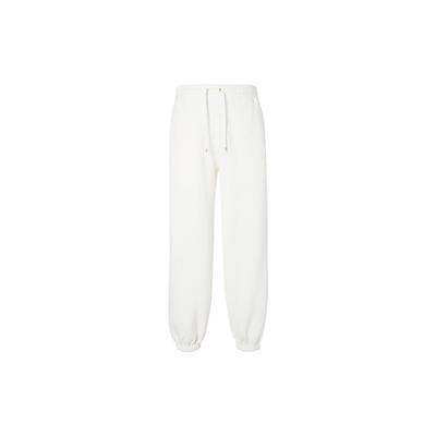Pantalon décontracté ample chaud doublé polaire à cordon de serrage couleur unie Air Bas pour femme Blanc FB5114-133