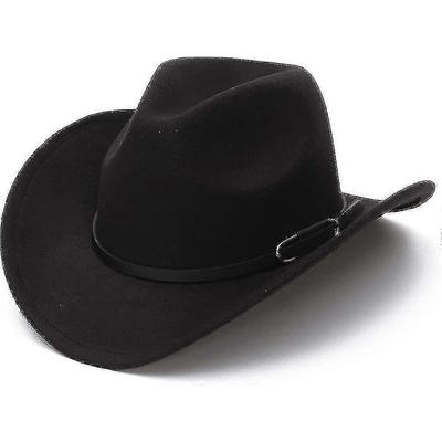 Unisex kovbojský klobouk, Westernový klobouk pro muže Kovbojský plstěný klobouk Nastavitelný venkovní klobouk