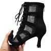 Dames Luxe Schoen Hoge Hak Latijnse Ballroom Salsa Dansschoenen 7,5cm Hak