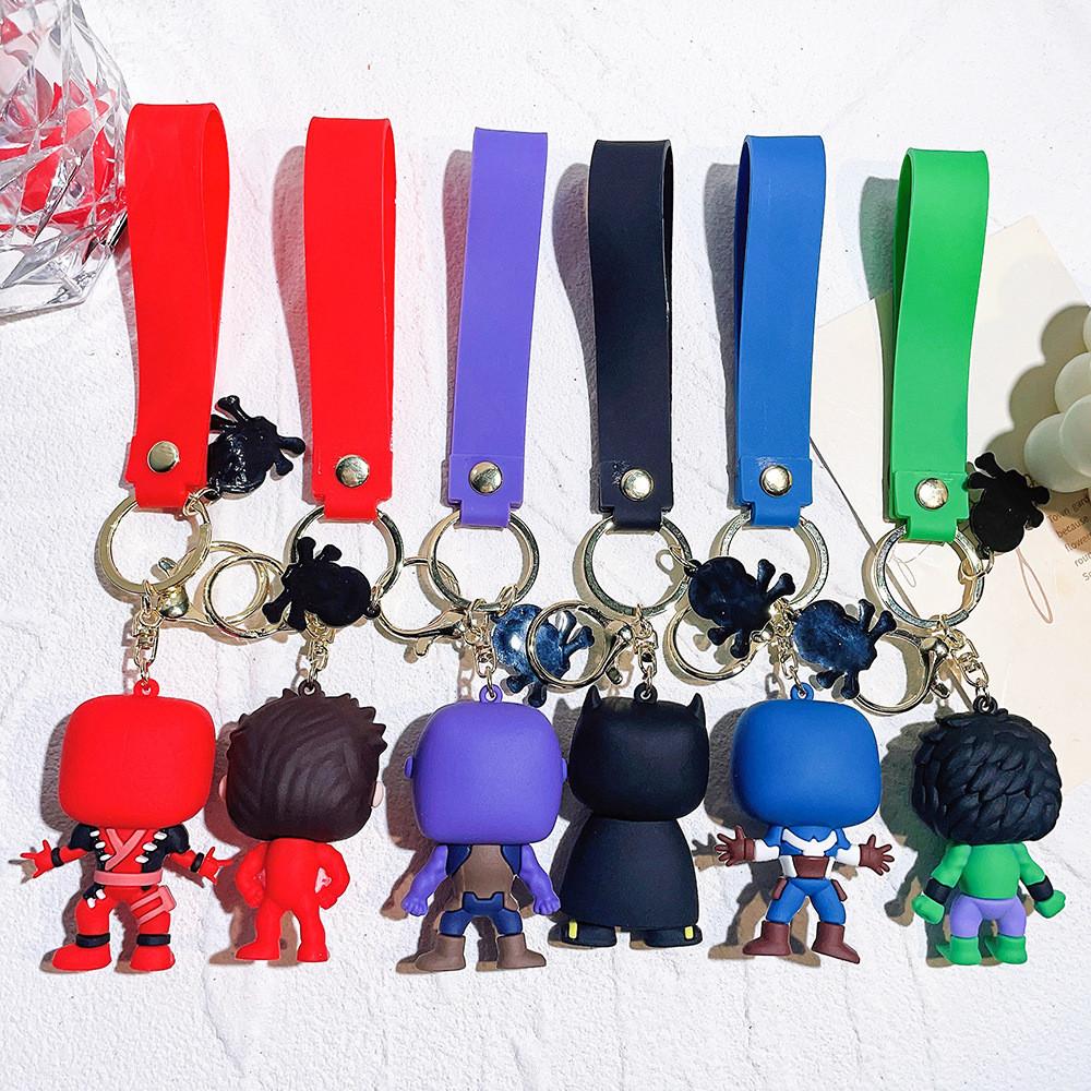 Unique Superhero Keychain Dark Version Featuring Captain America Hulk Batman Iron Man
