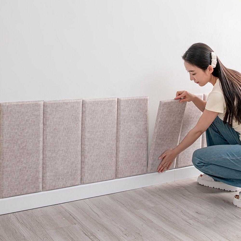 Thicken Tatami 3D Wall Stickers Soft Back Self-adhesive Self-adhesive Wall Mat Anti-bump 3D Design Anti-collision Wall Pad