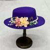 Dark Brown Faux Floral Felt Hat Wedding Hat Women'S Jazz Hat Panama French Elegant Felt Hat Somprero Mujer  Chapeau Femme Luxe