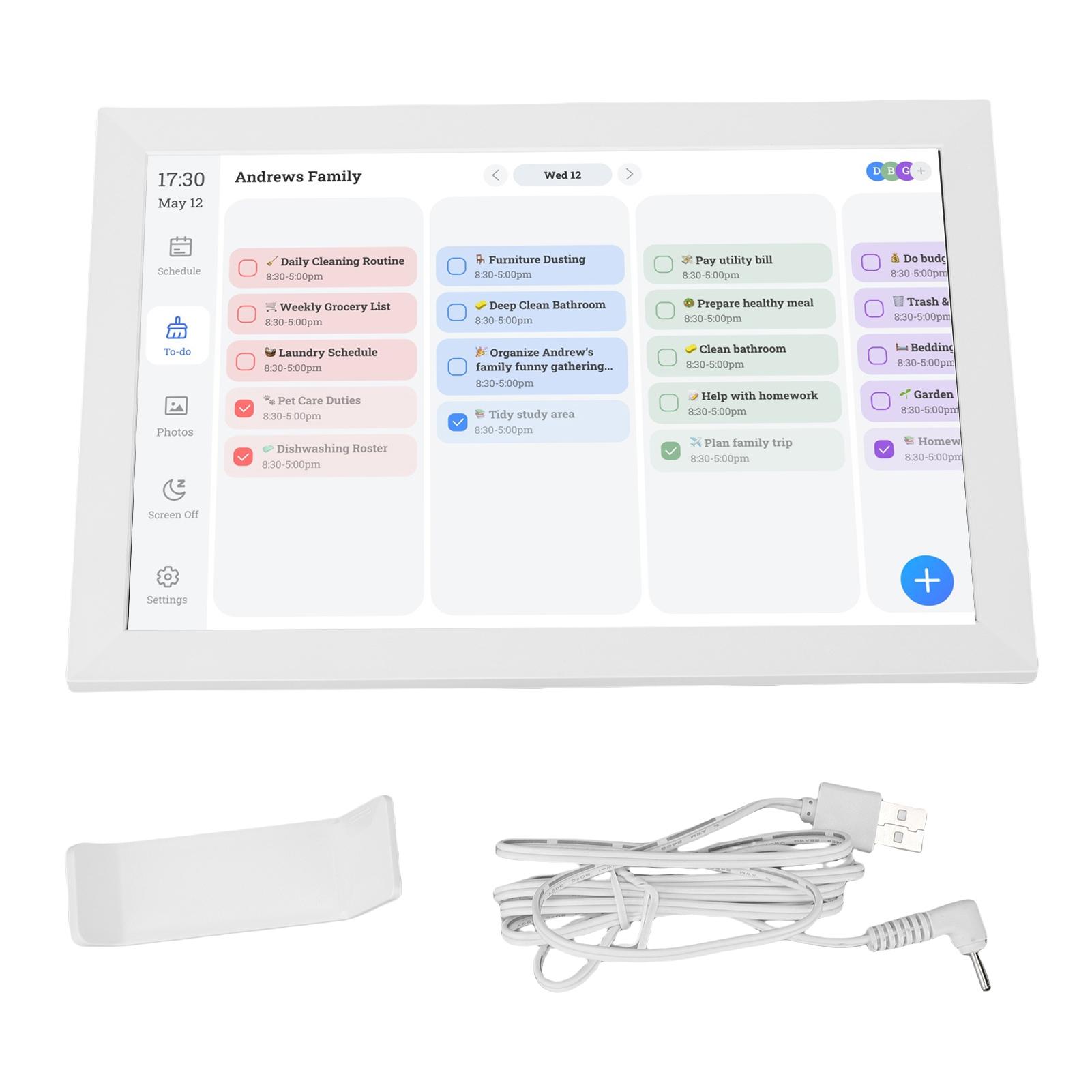 10.1 Inch Digital Calendar Touch Screen Family Planner Chore Chart Interactive Digital Photo Frame Electronic Family Calendar белый