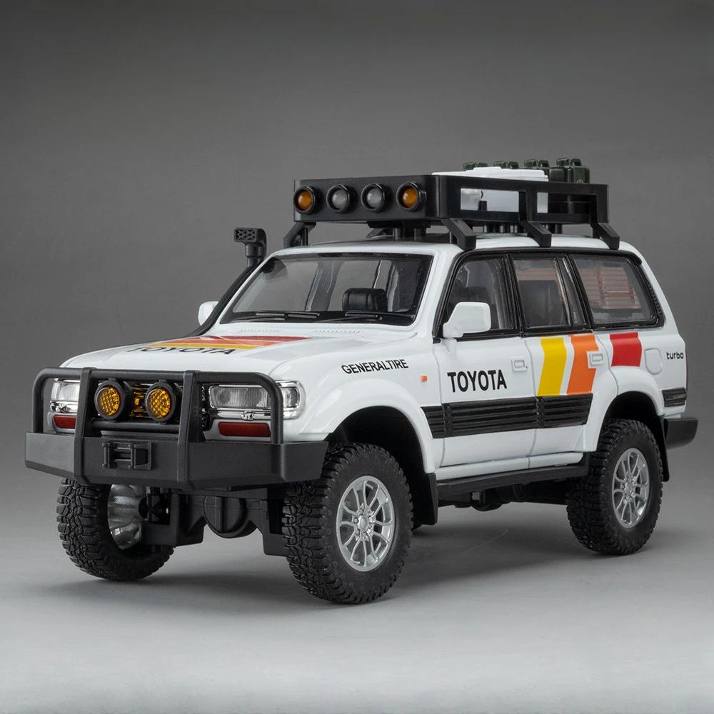 

1:24 Alloy Diecast Land Cruiser LC80 Car Toy Model with Light Music Off-road Wheel Pull Back Vehicle Kids Children s Day Gift білий