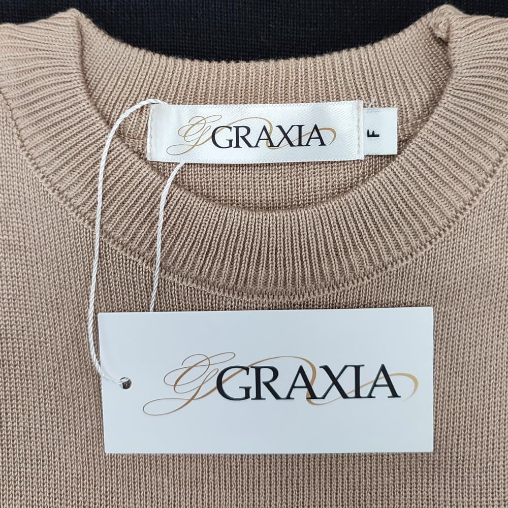 GRAXIA Knitted Mini Tight Perfect for Hostess and Short One Size Fits Beige and Gray Women's Dress, Fit, Hostesses, Clubs, Lounges, Sleeves, Stretchy,