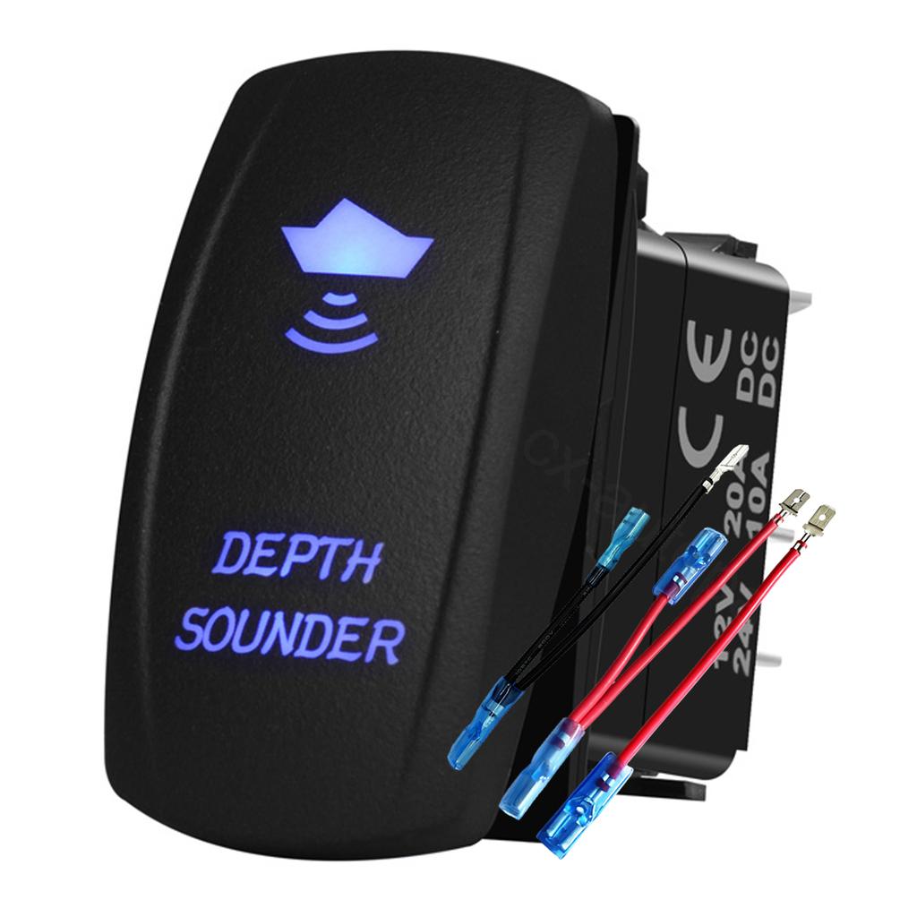 12V 24V Boat Trim Tabs Switch (ON)-OFF-(ON) Momentary Rocker Switch Waterproof Blue Light ON-OFF Toggle Switch With Harness Switches4