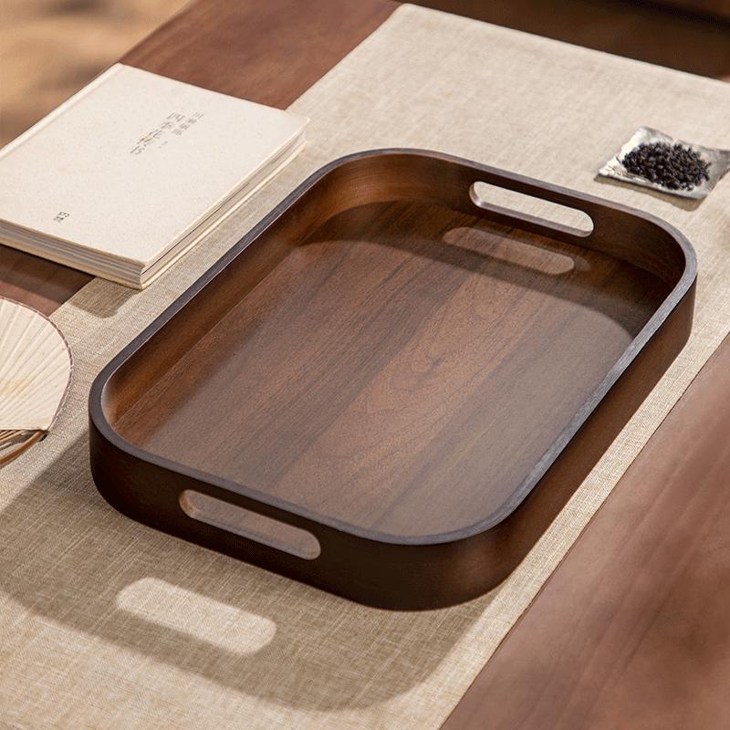 Bamboo Tea Serving Tray with Drainage