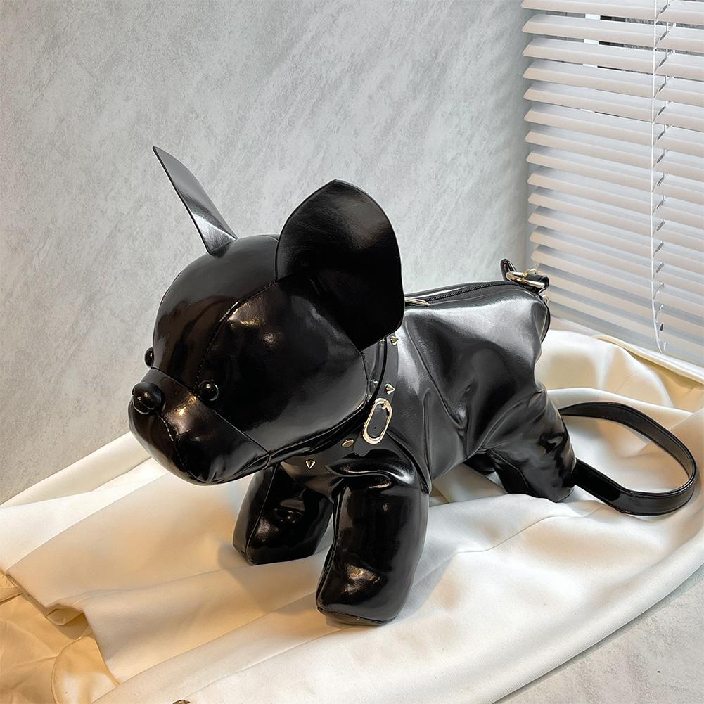 NEW Doggie Shoulder Bag for Women Bulldog Crossbody Leather Bag Adjustable Strap Messenger Bag w/Zipper for Shoping Travel