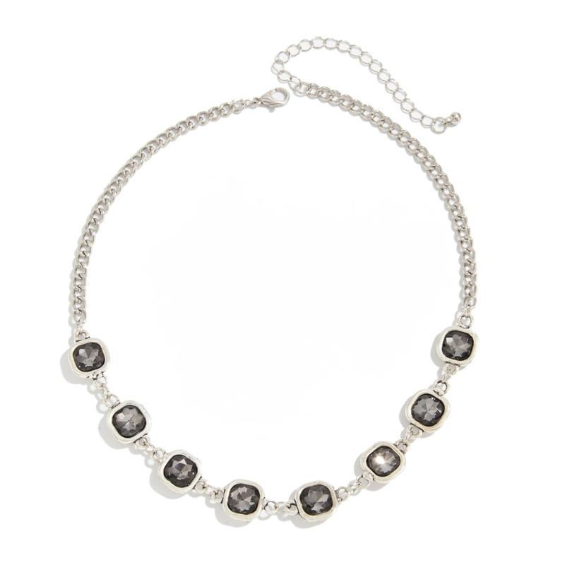 Adjustable Black Diamonds Necklace Matching Bracelet Alloy Texture for Comfortable Everyday Wear Versatile Accessory