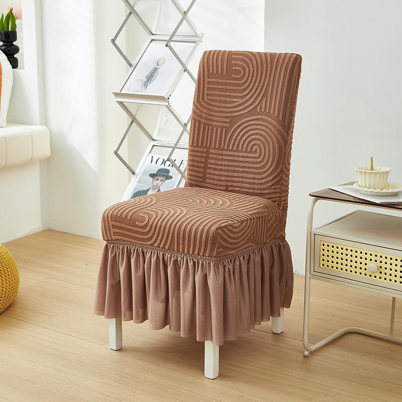 1/2pcs Solid Color Elastic Chair Covers Jacquard Stretch Dining Seat Slipcovers Anti-dirt Dustproof Chair Case for Wedding El