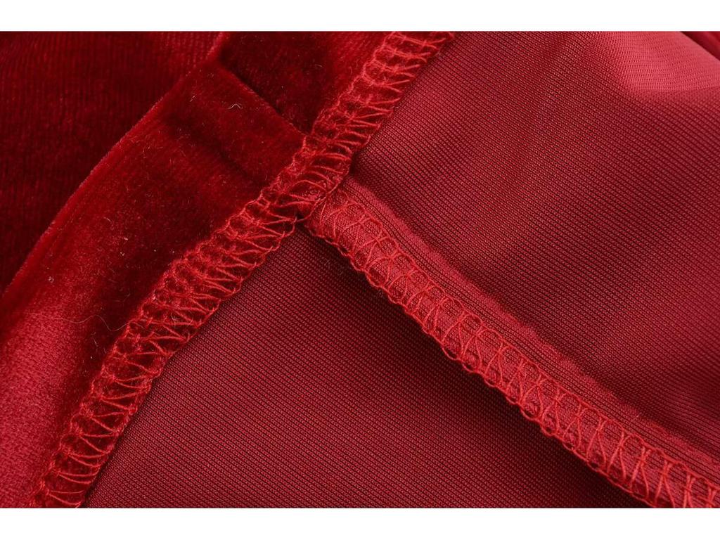 2024 Winter Women's European & American Fashion Velvet Dress with Shoulder Pads