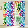 2 Pcs Colorful Hearts Print Curtains,suitable for Bedroom,living Room Kitchen Decoration,home Decoration,window Decoration