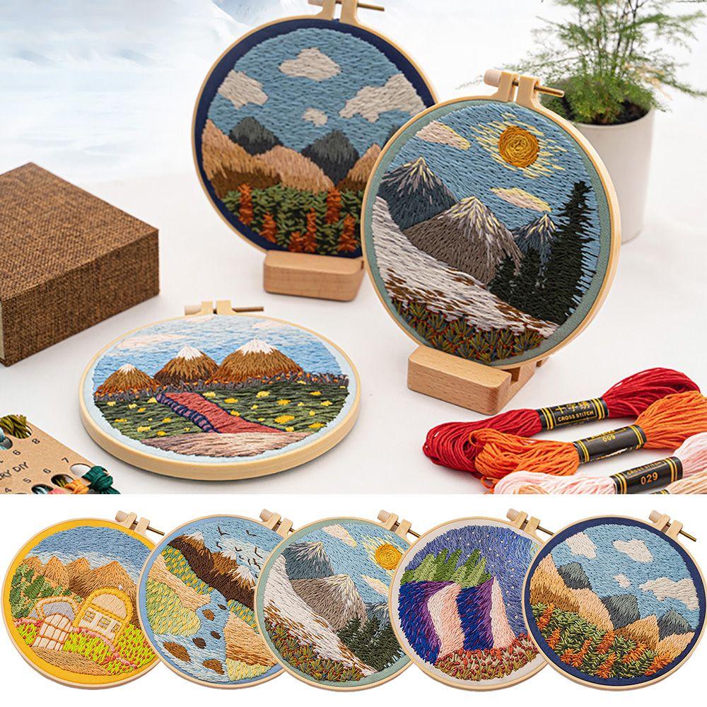 Lucru manual Seturi de broderie cu plasă europeană Kituri de punct în cruce Pictură cu flori Broderie cu fir