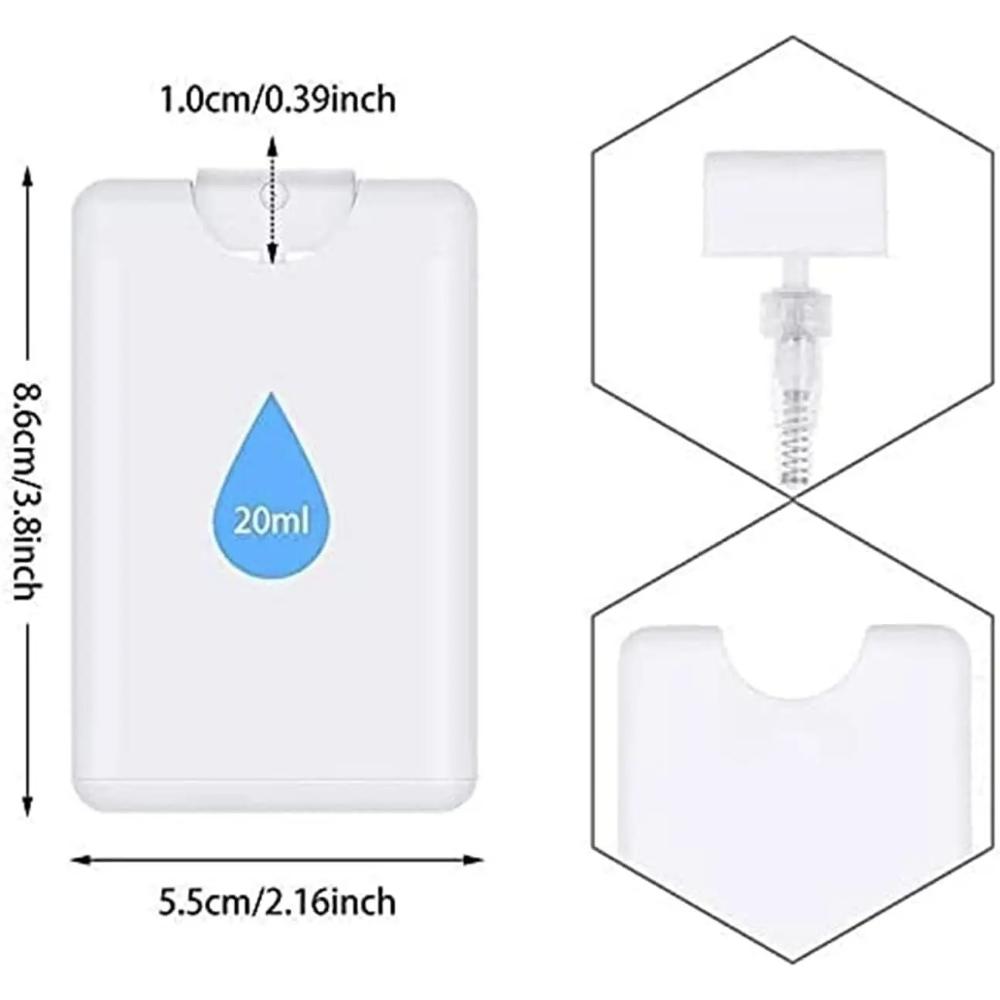 4/8 PCS Slim 20ml Spray Bottles Credit Card Size Refillable Mist Sprayers for Perfume Toner Insect Repellent Outdoor Travel