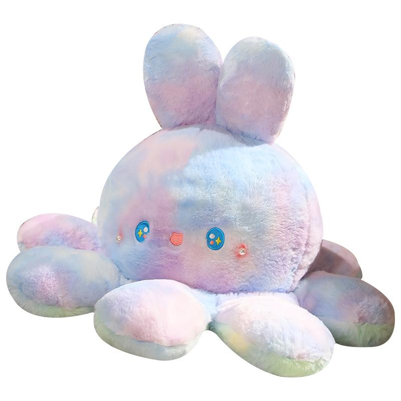 Gradient Color Plush Toy Flip Octopus Creative Cute Flip Doll Birthday Gift for Women