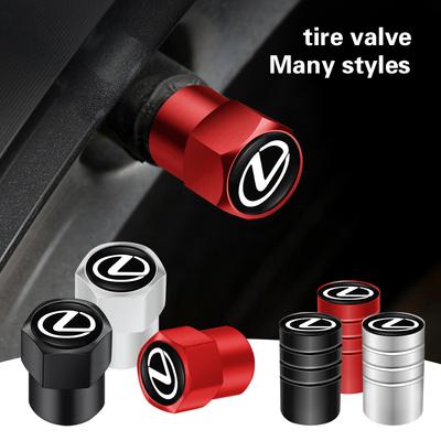 4Pcs Metal Car Wheel Tire Valve Caps Stem Case Covers For IS250 NX300h ES300h IS350 IS300 RX350 GS350 LX600h SC430 LS430