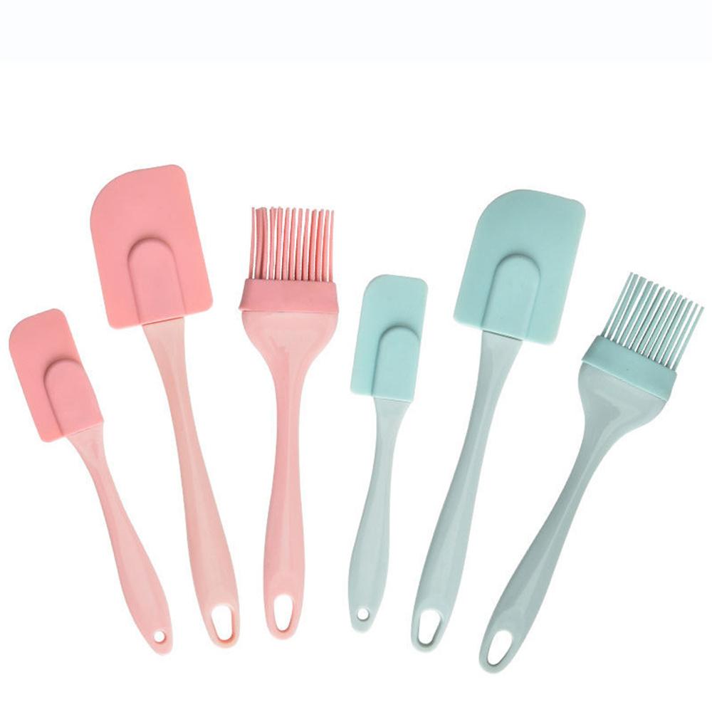 

3 шт. набор силиконовых лопаточек для торта, термостойкий резиновый миксер, антипригарный двухсторонний скребок для крема, масляная кисть, кухонные инструменты