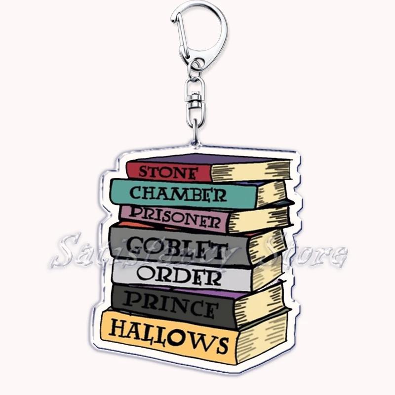 Pastel I Heart Flowery Books Keychains Ring for Accessories Bag Pendant Key Chain Keyring Jewelry Fans Lovers Gifts