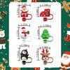 1Pcs 10mm Christmas Straw Covers Cap for Stanley Cup Tumblers Accessories Reusable Straw Cap Stopper for Straws Tip Lids
