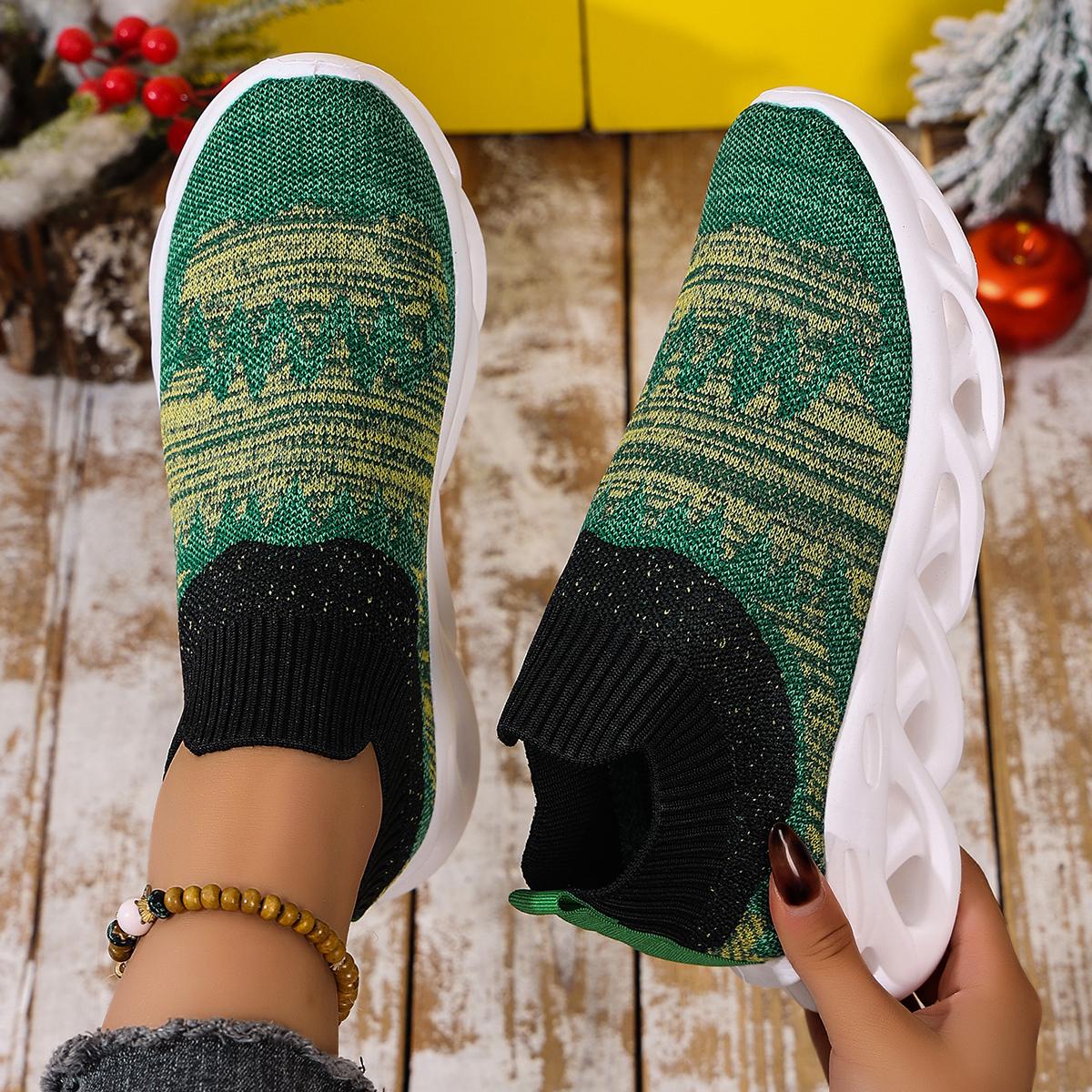 

Fashion 2025 New Women Sneakers Breathable Trendy Sneakers Wear-resistant Soft Sole Flat Walking Shoes Women Fashion Mesh Sneakers Women 43 зелёный