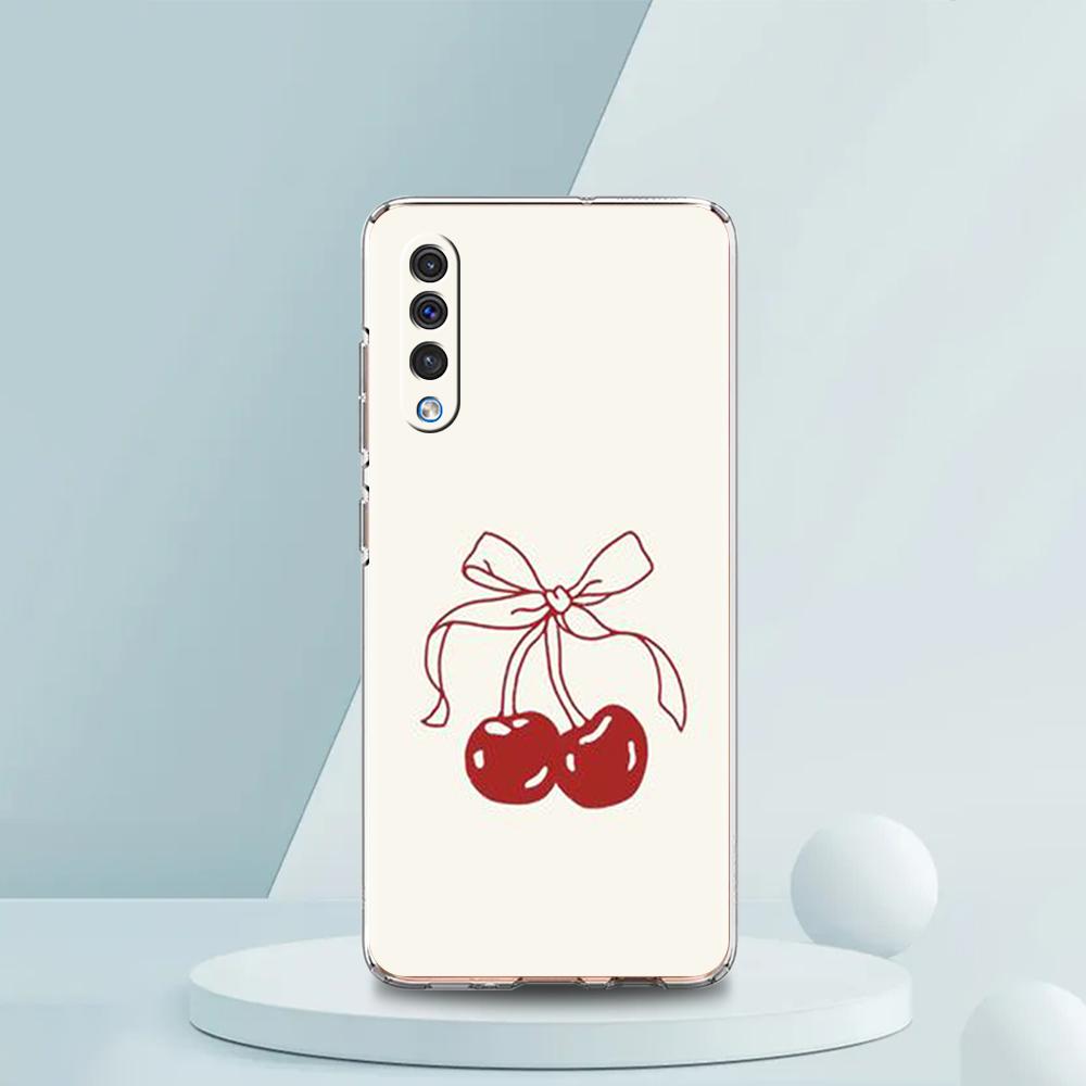 Cute Cherry Bow Phone Case For Samsung A16 A14 A12 A22 A32 5G A34 A42 A52 A54 A50 A70 A30 A40 A20E A10S A20S A02S A04S A06 Cover