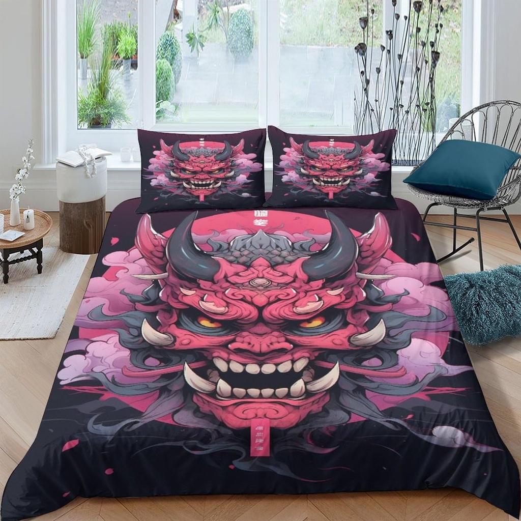 Devil Duvet Covers for Teens Adults Queen Size Quilt Covers Lightweight Down Room Decor 2 Pillowcases 1 Duvet Cover No Comforter