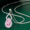 BELLA BOX Gourd Shaped Zircon Pendant Necklace Multiple Colour Fashion Wedding Engagement Jewelry