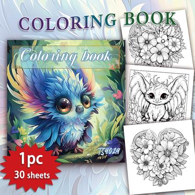 1pc, Teen Girls Coloring Book - Teen Coloring Book - 30 Sheets, 8.3x 8.3in, For Adult Stress Relief, Christmas, Halloween Gifts