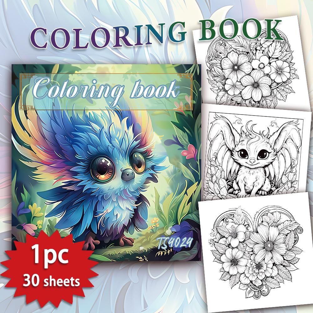 1pc, Teen Girls Coloring Book - Teen Coloring Book - 30 Sheets, 8.3x 8.3in, For Adult Stress Relief, Christmas, Halloween Gifts