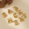 CARLIDANA Initial Stainless Steel Women Gold Plated Bubble Balloon Letter Personalized Round Snake Chain Chunky Necklace