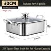 304 Stainless Steel Divided Square Hot Pot